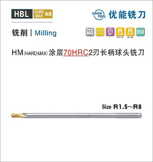 HBL HM涂層HRC70兩刃長(zhǎng)柄球刀